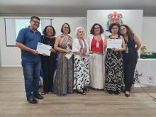 Homenagens marcaram a comemoração dos 40 anos do curso de Pedagogia  da Universidade Estadual do Pará, na noite de ontem, terça - feira, 10, no auditório Paulo Freire do CCSE. Foto : Sidney Oliveira/Ascom Uepa. 