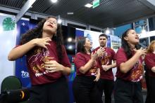 A Universidade do Estado do Pará (Uepa) está presente na 28ª Feira Pan-Amazônica do Livro e das Multivozes. Na foto, apresentação do projeto Mãos e Melodia – DAC/PROEX Foto: Marcelo Rodrigues/Ascom Uepa