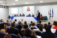 Homenagens marcaram a comemoração dos 40 anos do curso de Pedagogia  da Universidade Estadual do Pará, na noite de ontem, terça - feira, 10, no auditório Paulo Freire do CCSE. Foto : Sidney Oliveira/Ascom Uepa. 