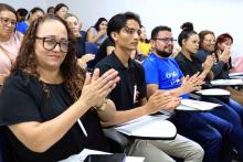 Homenagens marcaram a comemoração dos 40 anos do curso de Pedagogia  da Universidade Estadual do Pará, na noite de ontem, terça - feira, 10, no auditório Paulo Freire do CCSE. Foto : Sidney Oliveira/Ascom Uepa. 