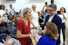 Homenagens marcaram a comemoração dos 40 anos do curso de Pedagogia  da Universidade Estadual do Pará, na noite de ontem, terça - feira, 10, no auditório Paulo Freire do CCSE. Foto : Sidney Oliveira/Ascom Uepa. 