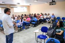 Em visita ao campus de  Marabá para companhar a construção do bloco 5, reunir com a coordenação do Campus e servidores, o reitor Clay Chagas também participou do acolhimento  aos alunos de Biomedicina. Foto: Sidney Oliveira/Ascom Uepa