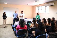 Em visita ao campus de  Marabá para companhar a construção do bloco 5, reunir com a coordenação do Campus e servidores, o reitor Clay Chagas também participou do acolhimento  aos alunos de Biomedicina. Foto: Sidney Oliveira/Ascom Uepa