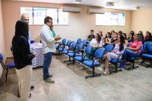 Em visita ao campus de  Marabá para companhar a construção do bloco 5, reunir com a coordenação do Campus e servidores, o reitor Clay Chagas também participou do acolhimento  aos alunos de Biomedicina. Foto: Sidney Oliveira/Ascom Uepa