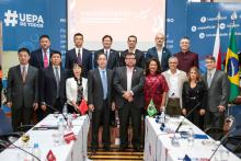 Reunião entre a gestão superior da Uepa e a delegação da Shandong Normal University (SDNU). Na ocasião, foi assinado a  renovação do convênio com o Instituto Confúcio. Foto: Sidney Oliveira - Ascom Uepa.