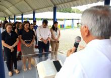 Um culto ecumênico marcou a comemoração de um ano do campus XXll de Ananindeua, na manhã desta quinta - feria, 23. O reitor, Clay Chagas, e a vice - reitora, Ilma Pastana estiveram presentes para prestigiarem a data comemorativa. Foto: Sidney Oliveira/Ascom Uepa.