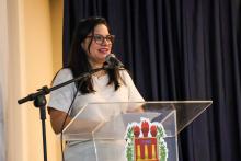 Solenidade alusivo aos 40 anos do curso de Fisioterapia.Na foto, a Coordenadora do Curso de Fisioterapia, professora Erica Feio. Foto: Sidney Oliveira/Ascom Uepa.