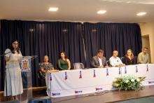 Solenidade alusivo aos 40 anos do curso de Fisioterapia.Na foto, a Coordenadora do Curso de Fisioterapia, professora Erica Feio. Foto: Sidney Oliveira/Ascom Uepa.