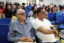 Solenidade alusivo aos 40 anos do curso de Fisioterapia. Na foto, os professores  Nelson Higino e Renato Teixeira. Foto: Sidney Oliveira/Ascom Uepa.