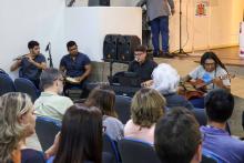 Solenidade alusivo aos 40 anos do curso de Fisioterapia. Na foto, quarteto musical faz apresentação. Foto: Sidney Oliveira/Ascom Uepa.