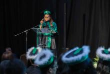 Durante a cerimônia de formatura dos alunos do curso de Medicina, a aluna Lívia Guerreiro de Barros Bentes recebeu a Medalha Prof. Dr. João Maradei, como prêmio por seu desempenho acadêmico.