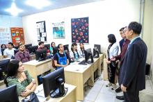 A delegação chinesa em visita às instalações físicas do Instituto Confúcio na Uepa, em Belém. Fotos - Sidney Oliveira - Ascom Uepa.
