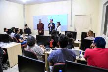 A delegação chinesa em visita às instalações físicas do Instituto Confúcio na Uepa, em Belém. Fotos - Sidney Oliveira - Ascom Uepa.