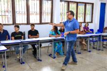 Reuniões com os servidores e alunos,  além da apresentação de novos equipamentos, marcaram a visita do reitor Clay Anderson Nunes Chagas, ao campus VII de Conceição do Araguaia, sudeste do Pará, na tarde do dia 8 de outubro. Foto: Sidney Oliveira/Ascom Uepa 