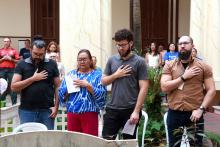 Celebração Ecumênica de Páscoa no Hall da reitoria.Foto: Sidney Oliveira/Ascom Uepa.