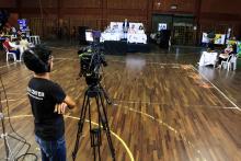 Foi realizado, na noite dessa quarta-feira, 26, o debate entre os candidatos a reitor e vice-reitor de Uepa, no ginásio do CCBS. Foto: Sidney Oliveira/Ascom Uepa