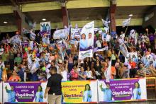 Foi realizado, na noite dessa quarta-feira, 26, o debate entre os candidatos a reitor e vice-reitor de Uepa, no ginásio do CCBS. Na foto, apoiadores da chapa 1. Foto: Sidney Oliveira/Ascom Uepa