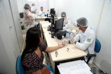 A Uepa promoveu o Dia "D" da Saúde no hall da reitoria, na quinta-feira, 26. A ação ofereceu diversos atendimentos e vacinas. Foto: Sidney Oliveira/Ascom Uepa.