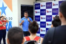 Na manhã desta sexta - feira, 13, foi inaugurada a pintura do muro do campus XXll, em Ananindeua. O reitor Clay Chagas esteve presente para fazer a visita à arte no muro junto aos servidores e alunos do campus, além de visitar também o laboratório multidisciplinar. Foto: Sidney Oliveira/Ascom Uepa.