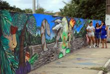 Na manhã desta sexta - feira, 13, foi inaugurada a pintura do muro do campus XXll, em Ananindeua. O reitor Clay Chagas esteve presente para fazer a visita à arte no muro junto aos servidores e alunos do campus, além de visitar também o laboratório multidisciplinar. Foto: Sidney Oliveira/Ascom Uepa.