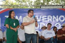 O governador Helder Barbalho e o Reitor da Uepa, Clay Chagas, inauguram quadra poliesportiva em Conceição do Araguaia. Foto: Sidney Oliveira/Ascom Uepa