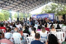 O governador Helder Barbalho e o Reitor da Uepa, Clay Chagas, inauguram quadra poliesportiva em Conceição do Araguaia. Foto: Sidney Oliveira/Ascom Uepa