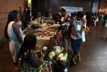 A Uepa promoveu brincadeiras no dia 19 de abril, no Hangar, em alusão ao Dia dos Povos Indígenas. Foto: Sidney Oliveira/Ascom Uepa.