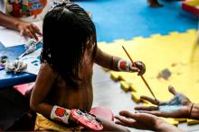 A Uepa promoveu brincadeiras no dia 19 de abril, no Hangar, em alusão ao Dia dos Povos Indígenas. Foto: Sidney Oliveira/Ascom Uepa.