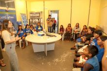 A Uepa realizou uma oficina de empreendedorismo para mulheres indígenas, no sábado (20), na Usina da Paz do Icuí - Guajará, em Ananindeua.  O evento foi alusivo à Semana dos Povos Indígenas. Foto: Sidney Oliveira/Ascom Uepa.