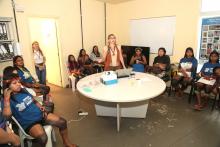 A Uepa realizou uma oficina de empreendedorismo para mulheres indígenas, no sábado (20), na Usina da Paz do Icuí - Guajará, em Ananindeua.  O evento foi alusivo à Semana dos Povos Indígenas. Foto: Sidney Oliveira/Ascom Uepa.