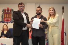 A Universidade do Estado do Pará (Uepa) realiza o acolhimento de boas-vindas aos novos professores aprovados em concurso público. Na foto, Clay Chagas - reitor da Uepa, docente e a vice-governadora Hana Ghassan. Foto : Marcelo Rodrigues/Ascom Uepa.