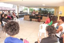 Roda de conversa e mostra sobre cultura alimentar indígena no CCSE. Foto: Marcelo Rodrigues/Ascom Uepa.