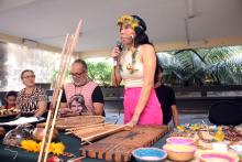 Roda de conversa e mostra sobre cultura alimentar indígena no CCSE. Foto: Marcelo Rodrigues/Ascom Uepa.