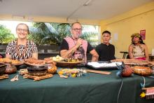 Roda de conversa e mostra sobre cultura alimentar indígena no CCSE. Foto: Marcelo Rodrigues/Ascom Uepa.