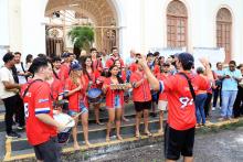 A banda Búfalos da Medicina, da Atlética do curso de Medicina, deu ritmo à festa dos calouros. Foto: Sidney Oliveira/Ascom Uepa.