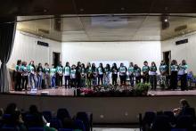 Apresentação das alunas do projeto Meninas na escola, mulheres na ciência: tecendo caminhos de equidade na Amazônia paraense. Foto: Sidney Oliveira/Ascom Uepa.