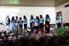 Apresentação das alunas do projeto Meninas na escola, mulheres na ciência: tecendo caminhos de equidade na Amazônia paraense. Foto: Sidney Oliveira/Ascom Uepa.