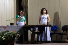 A professora Pereira falou sobre a importância do projeto durante a abertura. Foto: Sidney Oliveira/Ascom Uepa.