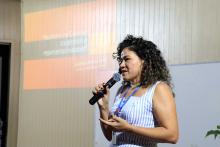 A professora Josinete Pereira falou sobre a importância do projeto durante a abertura. Foto: Sidney Oliveira/Ascom Uepa.