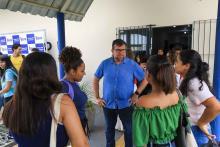 Na manhã desta sexta - feira, 13, foi inaugurada a pintura do muro do campus XXll, em Ananindeua. O reitor Clay Chagas esteve presente para fazer a visita à arte no muro junto aos servidores e alunos do campus, além de visitar também o laboratório multidisciplinar. Foto: Sidney Oliveira/Ascom Uepa.