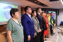 Reitor da Universidade do Estado do Pará, Clay Anderson Nunes Chagas,no Auditório do Tribunal de Contas dos Municípios, junto com representantes de outras instituições, para formalizar adesão ao Pacto pela Educação do Arquipélago do Marajó. Foto: Sidney Oliveira