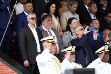 O vice-reitor em exercício Jofre Jacob prestigiou a passagem de comando da Marinha do Brasil, na manhã desta quarta-feira, 9, no CIABA. Foto: Sidney Oliveira/Ascom Uepa.