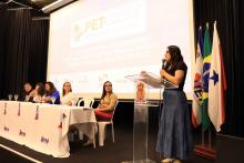 Lançamento do Programa PET - Saúde Digital do Campus de  Ananindeua. O lançamento aconteceu no auditório da Usina da Paz do Icuí-Guajará, na tarde da quinta-feira, 21. Na foto, a professora Erica Feio, coordenadora do programa PET-Saúde.Foto: Sidney Oliveira/Ascom Uepa.