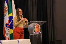 Lançamento do Programa PET - Saúde Digital do Campus de  Ananindeua. O lançamento aconteceu no auditório da Usina da Paz do Icuí-Guajará, na tarde da quinta-feira, 21. Na foto, Leila Duarte, enfermeira preceptora.Foto: Sidney Oliveira/Ascom Uepa.