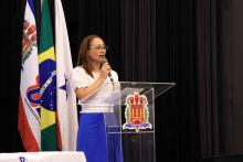 Lançamento do Programa PET - Saúde Digital do Campus de  Ananindeua. O lançamento aconteceu no auditório da Usina da Paz do Icuí-Guajará, na tarde da quinta-feira, 21. Na foto, Daycione Michele, do SESAU Ananindeua.Foto: Sidney Oliveira/Ascom Uepa.