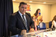 Cerimônia de recondução do diretor e posse do vice-diretor do Centro de Ciências Biológicas e da Saúde (CCBS), professores Emanuel Soares de Sousa e Smayk Sousa. Na foto, o professor Smayk Sousa. Foto: Sidney Oliveira/Ascom Uepa