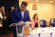 Cerimônia de recondução do diretor e posse do vice-diretor do Centro de Ciências Biológicas e da Saúde (CCBS), professores Emanuel Soares de Sousa e Smayk Sousa. Na foto, o reitor Clay Chagas. Foto: Sidney Oliveira/Ascom Uepa