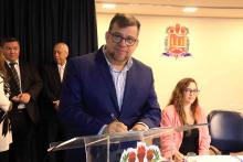 Cerimônia de recondução do diretor e posse do vice-diretor do Centro de Ciências Biológicas e da Saúde (CCBS), professores Emanuel Soares de Sousa e Smayk Sousa. Na foto, o reitor Clay Chagas. Foto: Sidney Oliveira/Ascom Uepa