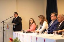 Cerimônia de recondução do diretor e posse do vice-diretor do Centro de Ciências Biológicas e da Saúde (CCBS), professores Emanuel Soares de Sousa e Smayk Sousa. Na foto, o professor Smayk Sousa. Foto: Sidney Oliveira/Ascom Uepa