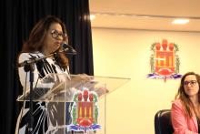 Cerimônia de recondução do diretor e posse do vice-diretor do Centro de Ciências Biológicas e da Saúde (CCBS), professores Emanuel Soares de Sousa e Smayk Sousa. Na foto, a vice-reitora, Ilma Pastana. Foto: Sidney Oliveira/Ascom Uepa